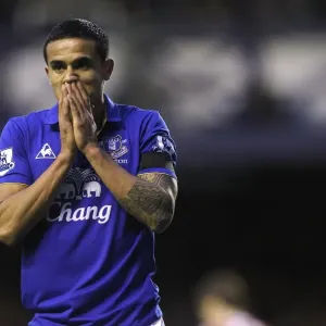 Tim Cahill's Disappointment: A Missed Goal Opportunity for Everton against Stoke City (04 December 2011) Tim Cahill's Disappointment: A Missed Goal Opportunity for Everton against Stoke City (04 December 2011)