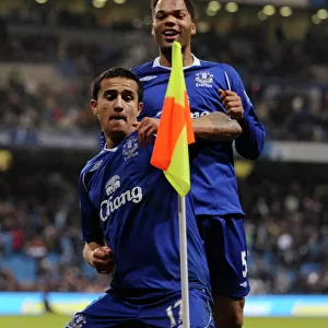 Tim Cahill's Euphoric Goal Celebration: Everton's Historic First Score Against Manchester City (08/09)