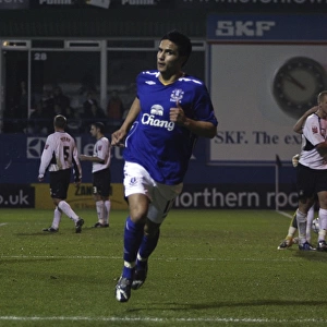 Tim Cahill's Euphoric Goal Celebration: Everton's Triumph Over Luton Town in Carling Cup Fourth Round (October 2007)