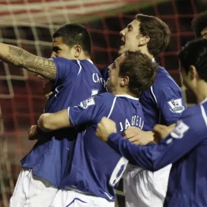Tim Cahill's Euphoric Goal Celebration: Everton's Historic First at Middlesbrough in the 08/09 Premier League Tim Cahill's Euphoric Goal Celebration: Everton's Historic First at Middlesbrough in the 08/09 Premier League