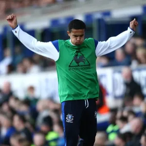 Tim Cahill's Pre-Match Ritual: Everton's Star Player Warms Up at Goodison Park Before Newcastle United Clash (Barclays Premier League, 13 May 2012)