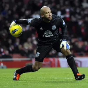 Tim Howard's Intense Focus: Everton vs. Arsenal, Premier League Showdown at Emirates Stadium (December 2011) Tim Howard's Intense Focus: Everton vs. Arsenal, Premier League Showdown at Emirates Stadium (December 2011)