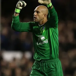 Tim Howard's Jubilation: Everton's Baines Scores Against Newcastle United (17-09-2012, Goodison Park) Tim Howard's Jubilation: Everton's Baines Scores Against Newcastle United (17-09-2012, Goodison Park)