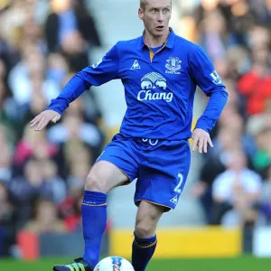 Tony Hibbert in Action: Everton vs. Fulham, Barclays Premier League (2011)