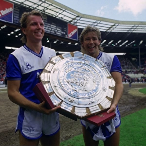 Trevor Steven and Adrian Heath with the Charity Shield