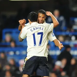 Unity in Victory: Tim Cahill and Jermaine Beckford's Equalizing Goal Celebration (Everton at Chelsea, Barclays Premier League, 2010) Unity in Victory: Tim Cahill and Jermaine Beckford's Equalizing Goal Celebration (Everton at Chelsea, Barclays Premier League, 2010)