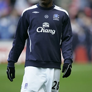 Victor Anichebe Gearing Up: Everton vs Sunderland, Barclays Premier League