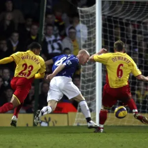 Watford v Everton - Andrew Johnson goes down in the penalty area to win a penalty