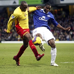 Watford v Everton Steve Kabba of Watford in action with Evertons Joseph Yobo