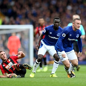 Wayne Rooney in Action: Everton vs AFC Bournemouth, Premier League at Goodison Park