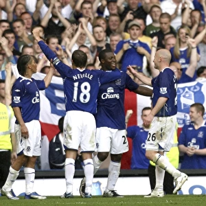 Yakubu's Hat-Trick: Everton Celebrates Third Goal vs. Newcastle United (11/5/08)