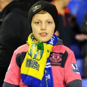 Young Everton Fan's Passionate Support: Everton vs. Bolton Wanderers, Barclays Premier League, Goodison Park (November 10, 2010) Young Everton Fan's Passionate Support: Everton vs. Bolton Wanderers, Barclays Premier League, Goodison Park (November 10, 2010)