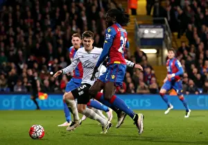 Framed Print : Adebayor vs Stones: Intense Shooting Moment at Selhurst Park - Crystal Palace vs Everton, Barclays Premier League Framed Print : Adebayor vs Stones: Intense Shooting Moment at Selhurst Park - Crystal Palace vs Everton, Barclays Premier League