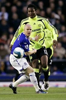 Everton v Chelsea Collection: Andy Johnson vs. John Obi Mikel: A Battle at Goodison Park, Everton vs