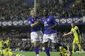 24 August 2011, Carling Cup Round 2 V Sheffield United Prints: Anichebe and Barkley's Unintended Triumph: Sheffield United's Own Goal (Carling Cup Round 2)