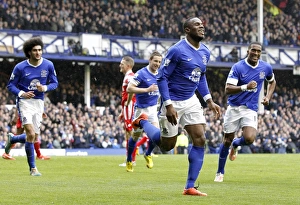 Everton 2 V Queens Park Rangers 0 : Goodison Park : 13-04-2013 Prints: Anichebe Scores Everton's Second Goal: Everton 2-0 Queens Park Rangers (April 13)