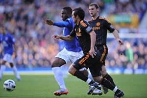 Images Dated 22nd May 2011: Anichebe vs Ferreira: A Battle at Goodison Park - Everton vs Chelsea, Premier League 2011