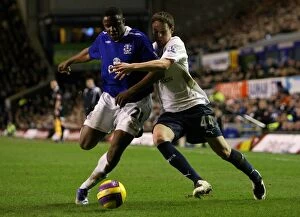 Images Dated 31st January 2008: Anichebe vs. Gunter: Everton vs. Tottenham Clash in Barclays Premier League (January 30, 2008)