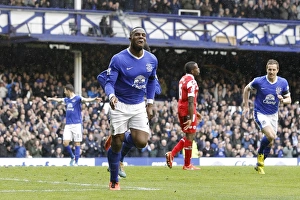 Everton 2 V Queens Park Rangers 0 : Goodison Park : 13-04-2013 Prints: Anichebe's Double: Everton's Triumph over QPR in the Barclays Premier League (13-04-2013)