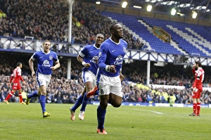 Everton 2 V Queens Park Rangers 0 : Goodison Park : 13-04-2013 Prints: Anichebe's Double: Everton's Triumph over Queens Park Rangers in the Barclays Premier League (13-04-2013)