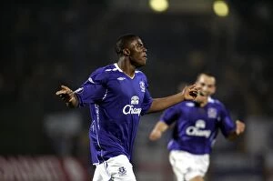 Images Dated 4th October 2007: Anichebe's Hat-Trick: Everton's Triumph Over Metalist Kharkiv in UEFA Cup