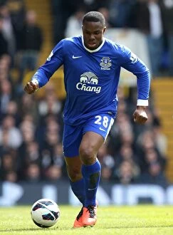 Images Dated 7th April 2013: Anichebe's Unforgettable Performance: Everton Holds Tottenham Hotspur to a 2-2 Draw