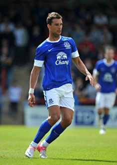 Framed Print : Apostolos Vellios in Action: Everton's Pre-Season Friendly against Morecambe at Globe Arena