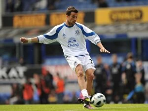 Images Dated 16th April 2011: Apostolos Vellios Scores the Thrilling Winning Goal for Everton Against Blackburn Rovers at