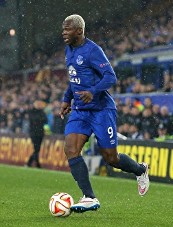 Football Full Length Ball Prints: Arouna Kone Scores: Everton Takes the Lead Against Dynamo Kiev in Europa League Round of 16 First Leg at Goodison Park