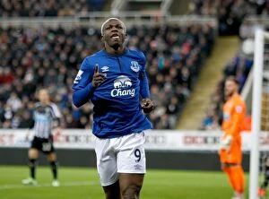 Images Dated 28th December 2014: Arouna Kone's Thrilling Goal Celebration: Everton's First Victory Strike Against Newcastle United