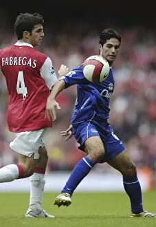 Match Action Gallery: Arsenal v Everton 28 / 10 / 06 Arsenals Francesc Fabregas and Evertons Mikel Arteta in action