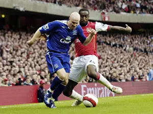 Arsenal v Everton 28 / 10 / 06 Arsenals Johan Djourou and Evertons Andy Johnson
