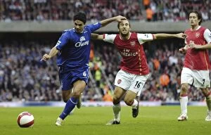 Match Action Gallery: Arsenal v Everton 28 / 10 / 06 Arsenals Mathieu Flamini and Evertons Mikel Arteta in action