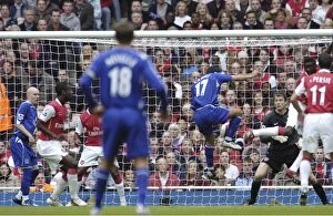Goal Pic Gallery: Arsenal v Everton Tim Cahill scoring the first goal for Everton Mandatory Credit