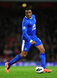 Arsenal 0 V Everton 0 : Emirates Stadium : 16-04-2013 Prints: Arsenal vs. Everton Rivalry: A Scoreless Battle at Emirates (16-04-2013) - Victor Anichebe