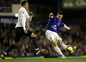 Framed Print : Baines vs. Jenas: Everton vs. Tottenham Clash in Barclays Premier League, January 2008 Framed Print : Baines vs. Jenas: Everton vs. Tottenham Clash in Barclays Premier League, January 2008