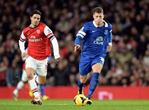 Images Dated 8th December 2013: Barkley vs. Arteta: A Draw at Emirates Stadium - Everton vs. Arsenal (Premier League, December 8)