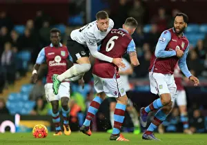 Aston Villa V Everton - Villa Park Prints: Barkley vs. Clark: A Premier League Battle – Everton vs. Aston Villa