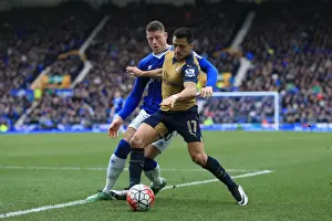 Football Soccer Full Length Prints: Barkley vs. Sanchez: Intense Rivalry at Goodison Park - Everton vs