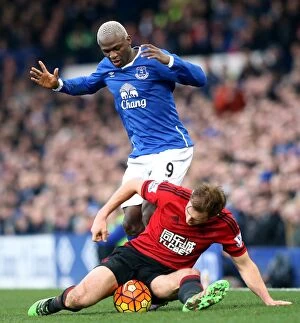 Images Dated 13th February 2016: Battle for the Ball: Arouna Kone vs. Craig Dawson - Everton vs. West Bromwich Albion