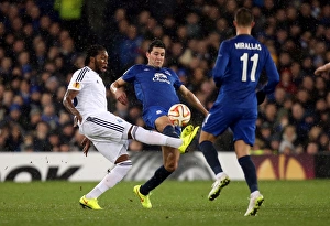 Football Evertonftp Last Sixteen Europe Prints: Battle for the Ball: Everton vs Dynamo Kiev - Europa League Showdown