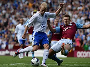 Aston Villa 1 V Everton 3: Villa Park: 25-08-2012 Prints: Battle for the Ball: Herd vs. Naismith in Everton's Supremacy over Aston Villa (Aston Villa 1 - Everton 3)