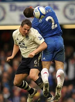 Images Dated 19th February 2011: Battle for the Ball: Jagielka vs. Ivanovic - FA Cup Fourth Round Replay: Chelsea vs