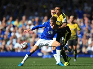 Everton V Watford - Goodison Park Prints: Battle for the Ball: John Stones vs Troy Deeney (Premier League - Everton vs Watford)