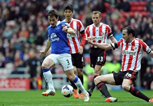 Sunderland 0 V Everton 1 : Stadium Of Light : 12-04-2014 Prints: Battle for the Ball: Leighton Baines vs