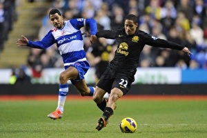 Reading 2 V Everton 1 : Madjeski Stadium : 17-11-2012 Prints: Battle for the Ball: McAnuff vs