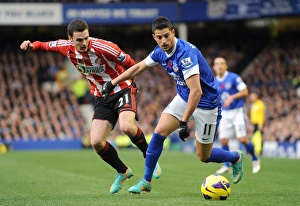 Everton 2 V Sunderland 1 : Goodison Park : 10-11-2012 Prints: Battle for the Ball: Mirallas vs