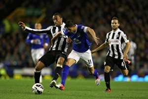 Everton 2 V Newcastle United 2 : Goodison Park : 17-09-2012 Prints: Battle for the Ball: Mirallas vs Perch - Everton vs Newcastle United