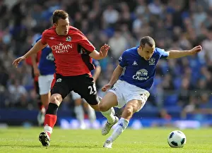 16 April 2011 Everton V Blackburn Rovers Prints: Battle for the Ball: Osman vs Jones at Goodison Park - Everton vs Blackburn Rovers