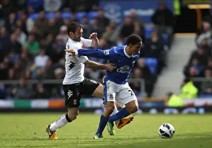 Everton 1 V Fulham 0 : Goodison Park : 27-04-2013 Prints: Battle for the Ball: Pienaar vs